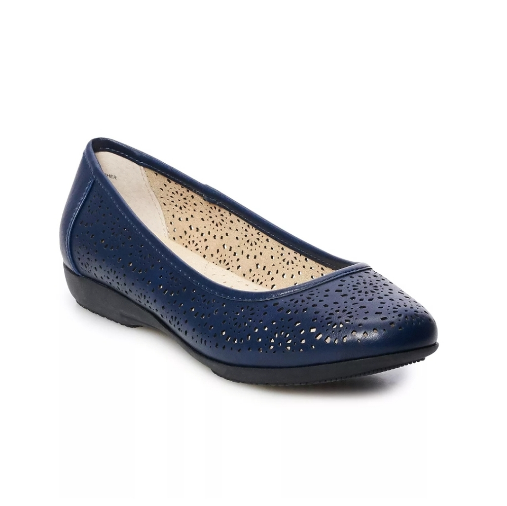 Croft And Barrow Womens Navy Blue Baritone Ballet Flats Size 6.5M